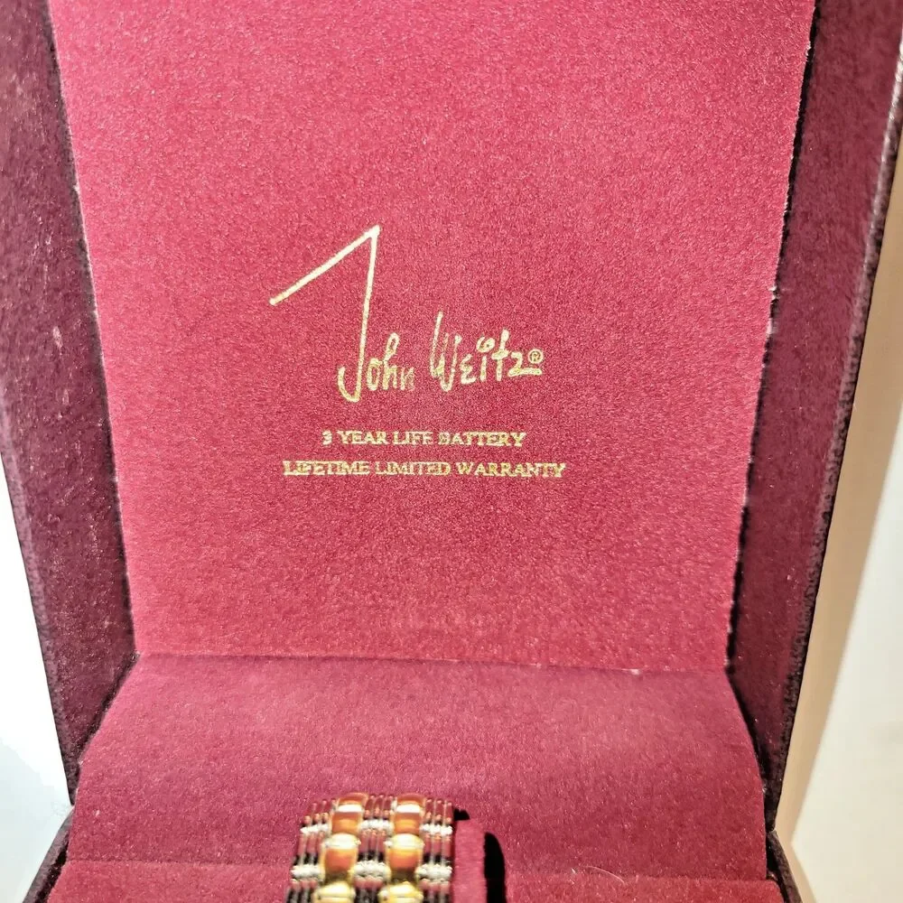 New John Weitz Men's Dress Watch - Never Worn - Gold Tone - New Battery